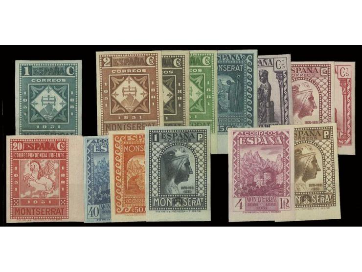 1c. - 10 pts. imperforated, unused, few stamps unfresh gum,  otherwise fine