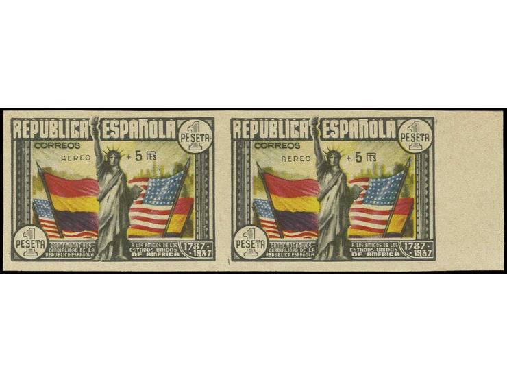 ditto, horizontal pair with right sheet margin, imperforated, unhinged mint, fine (Edifil.-no 765s)
