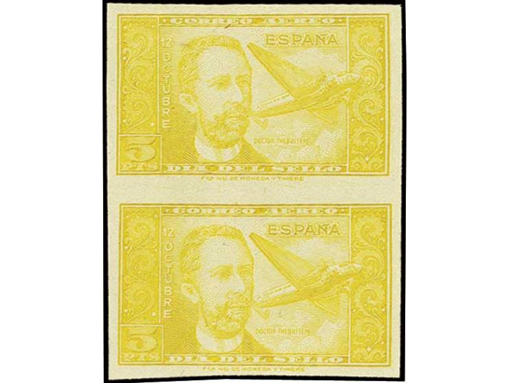 5 pts., same proof imperforated in vertical pair, unhinged mint, fine and rare (Edifil no. 983cc)