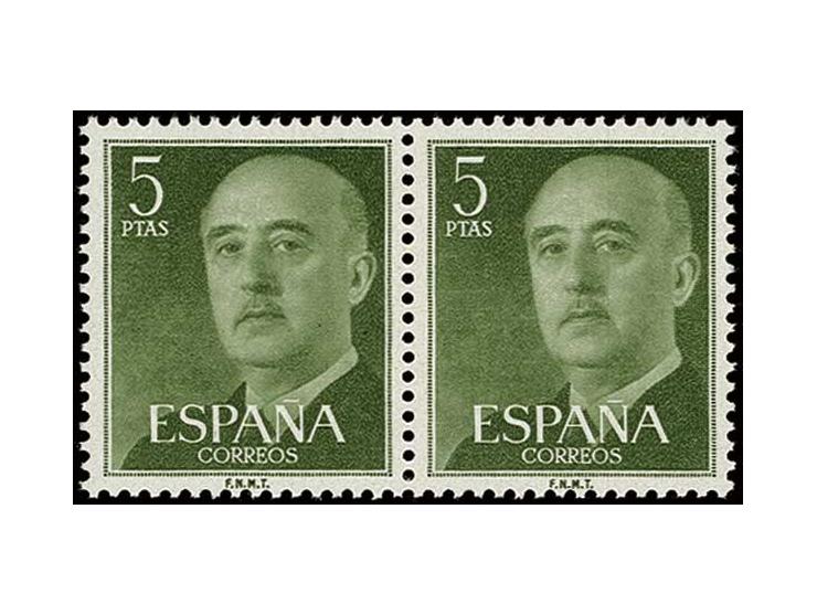 5 pts. in unissued colour green, unhinged mint, very fine, opinion Graus (Edifil no. 1160cc)