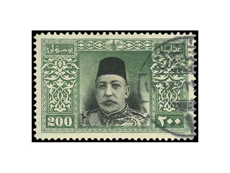 1914, Sultan 200 ghr. green/black, used, fine, certificate Matl