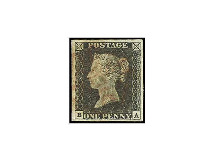 1 d. grey-black, plate 1A, BA, wide margins all round, with red MC, extremely fine, Louis BPP opinion