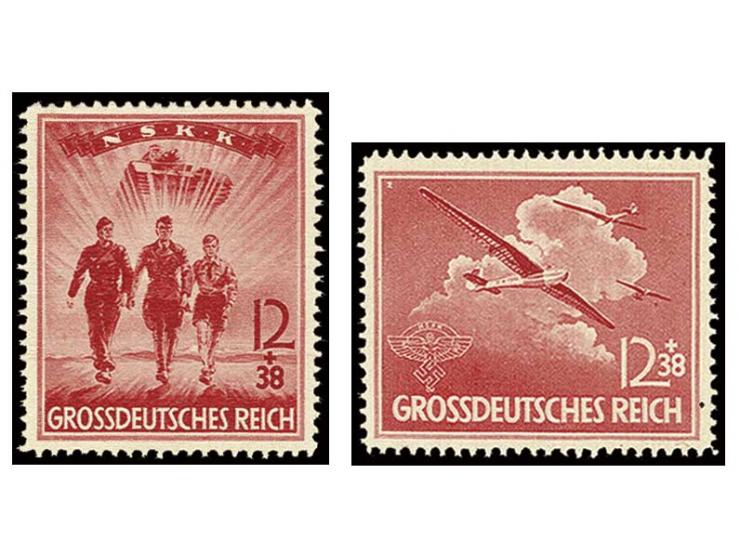 NSKK/NSFK 12+38 Pfennig, die beiden nicht mehr ausgegebenen Werte ungebraucht ohne Gummi in einwandfreier Erhaltung; diese St