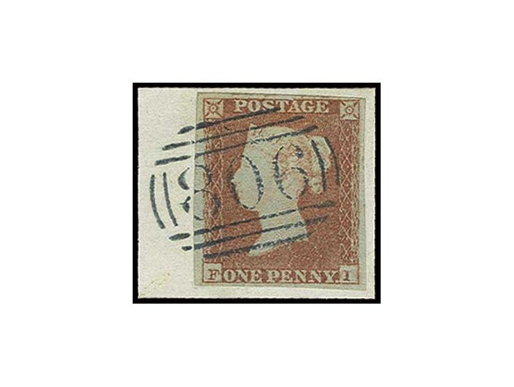 1 d. red-brown, FI, good margins all round,  tied  by  clear "806" to piece, very fine, signed  Pröschold BPP