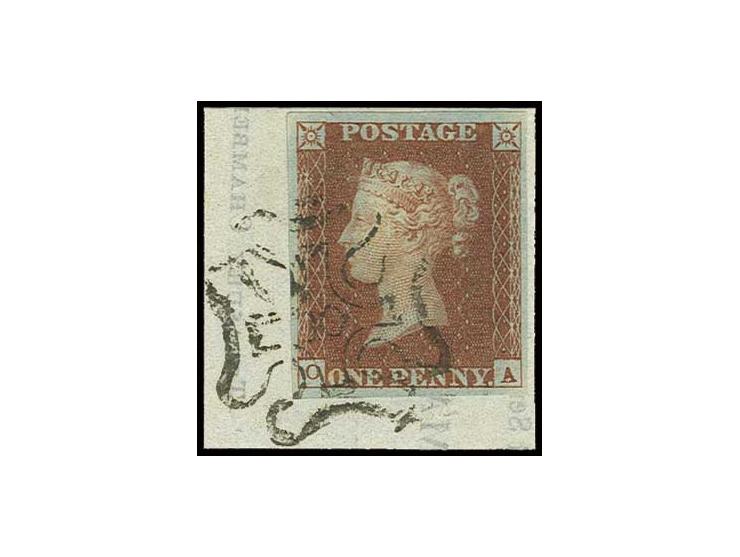 1 d. red-brown, OA, good margins all round,  tied  by  clear black MC "10" to piece, very fine, signed  Pröschold BPP
