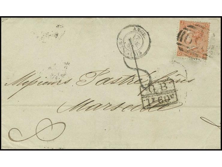 USED ABROAD: HAITI: "C 59" on 4 d. vermilion (Plate 14) on complete folded cover from "JACMEL 24.10.65" with "GB 1F60C" accou