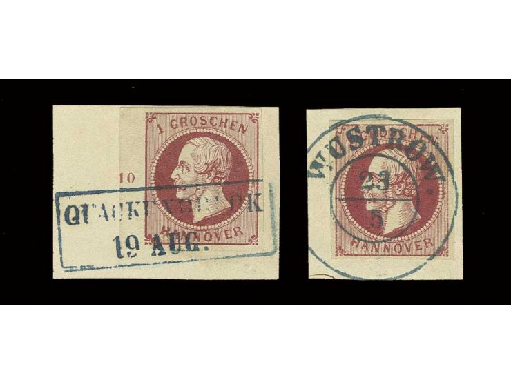2 pia. blue, horizontal pair unused with minor thinning, with variety "vertically imperforate between" and perforated 15 at t
