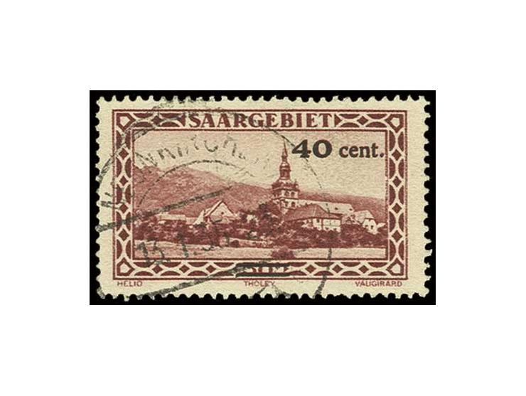 1934, Landschaftsausgabe 40 cent. auf 50 Centimes mit Wertaufdruck in rot sowie zusätzlichem Korrekturaufdruck in schwarz, sa