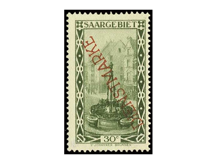 DIENSTMARKEN: 1927, 30 Centimes mit Aufdruck in lebhaftbräunlichrot, postfrisch, Pracht, eine sehr seltene Marke, private Sig