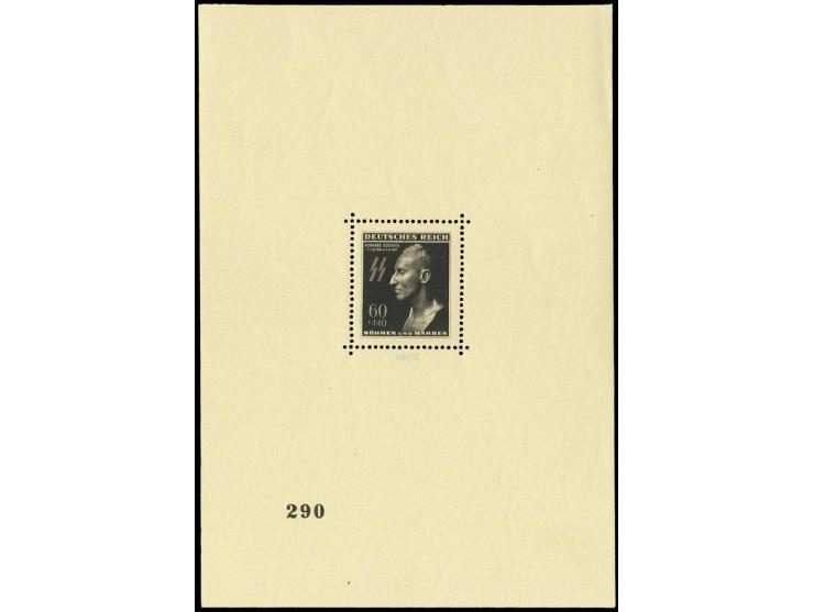1943, Heydrichblock mit Nr. "290", postfrisch in hervorragender Erhaltung (schwache herstellungsbedingte Gummiknitter); eines