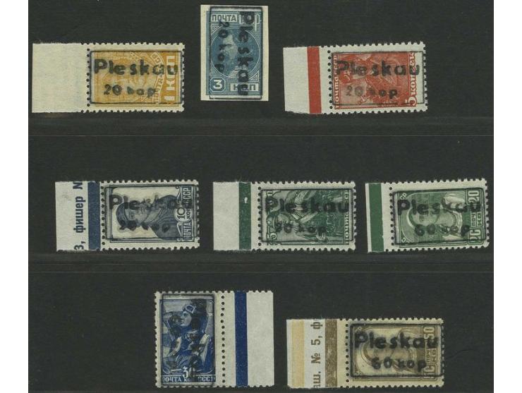 1941, Handstempelausgabe 20 Kop. auf 1 Kopeken-60 Kop. auf 50 Kopeken komplett, meist vom Bogenrand, postfrisch, Pracht, sign