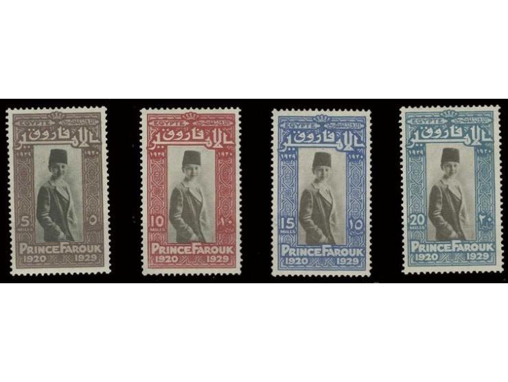 1929: Prince´s Birthday, special printing with centres in black or brown, the set of four values complete mint, fine large pa