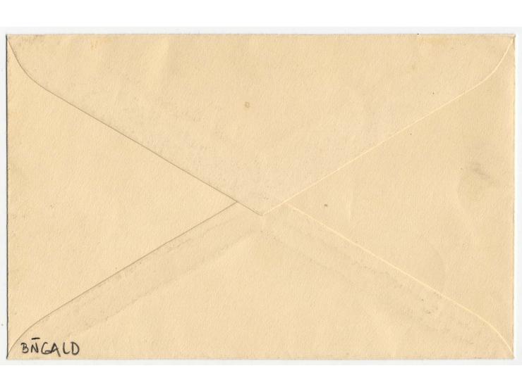1938, 1 £ green & sepia, a superb used example tied to First Day Cover from Cairo. Scarce and very fine