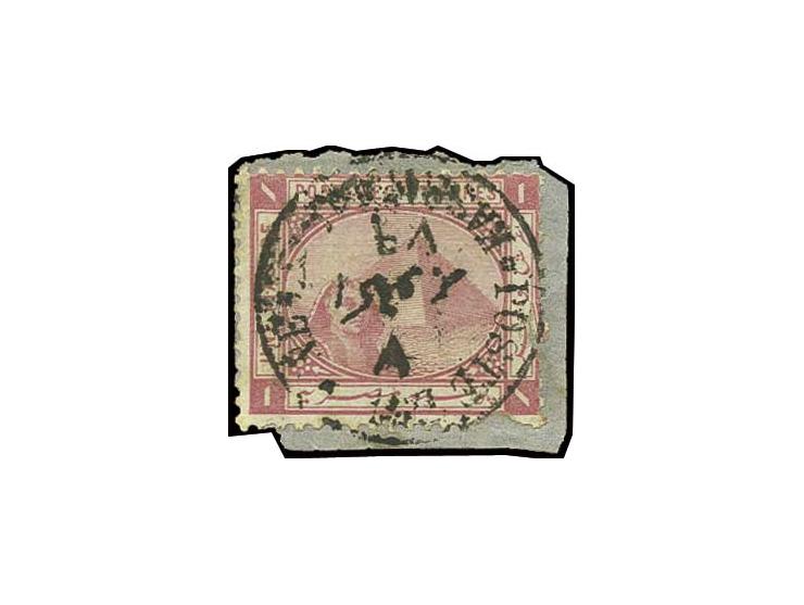 "KASSALA", cds. of 7.10.1879 in black on 1879, 1 pia. rose on small piece, opinion Holcombe