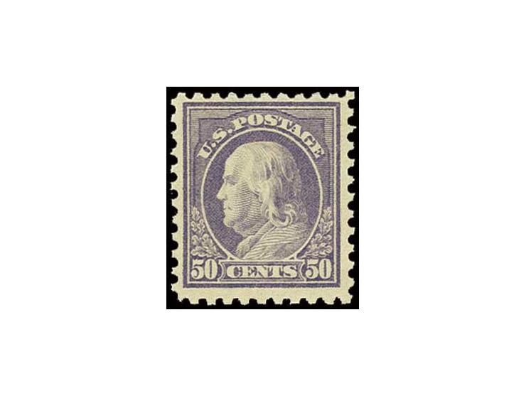 1917, 50 c. light violet, perf. 10, unused with original gum, fine (Scott-Nr. 477)