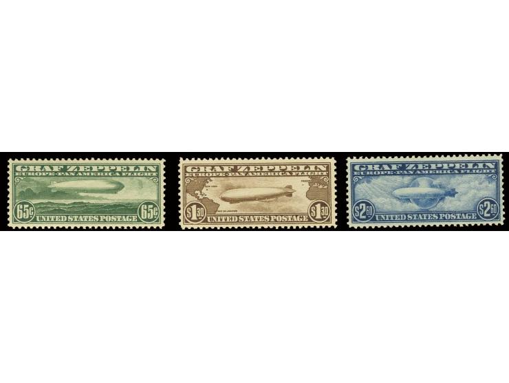 1930, Zeppelin 65 c.-2,60 $, complete, never hinged, fine (Scott C13-15)