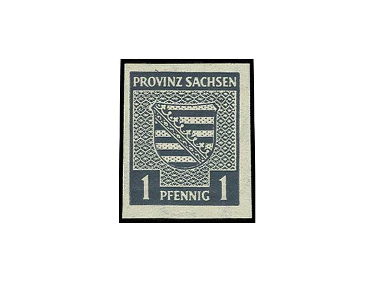 PROVINZ SACHSEN: Wappen 1 Pfennig mit Wasserzeichen 'Stufen steigend', postfrisch in einwandfreier Erhaltung; eine seltene Ma