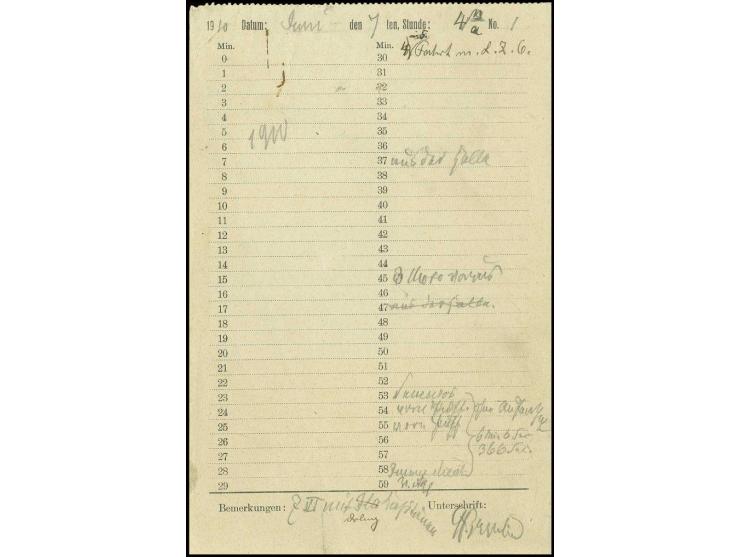 LZ6: 1910, 2 Bordbuchseiten vom 7.6. von der nur aus 5 Fahrten bestehenden 2. Fahrtperiode, eigenhändig geführt und sign. vom