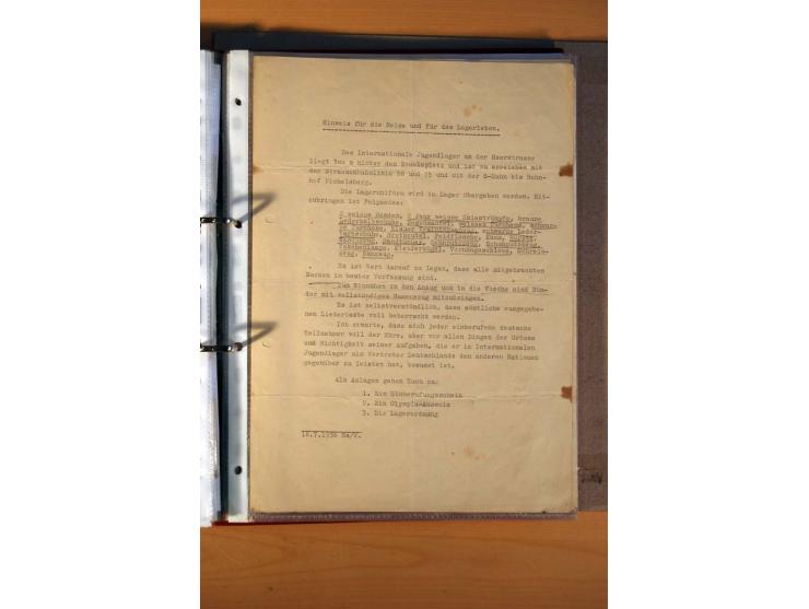 1936, BERLIN: Interessante Dokumentation eines Teilnehmers des Internationalen Jugendzeltlager während der Olympischen Spiele