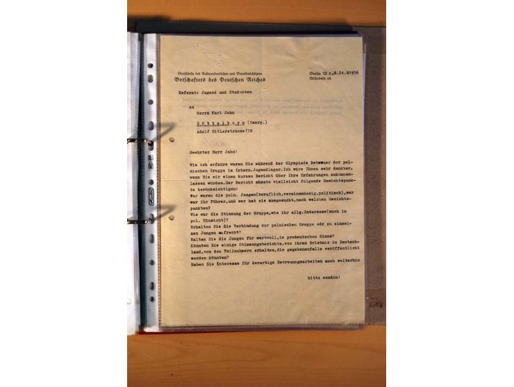 1936, BERLIN: Interessante Dokumentation eines Teilnehmers des Internationalen Jugendzeltlager während der Olympischen Spiele