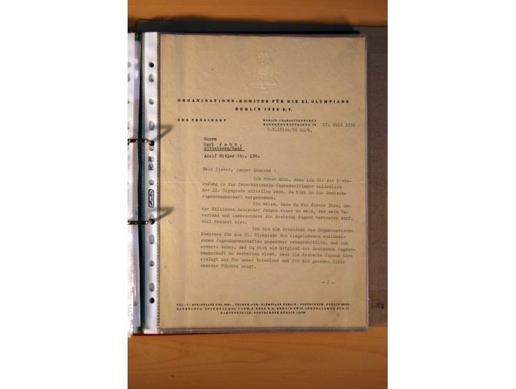 1936, BERLIN: Interessante Dokumentation eines Teilnehmers des Internationalen Jugendzeltlager während der Olympischen Spiele