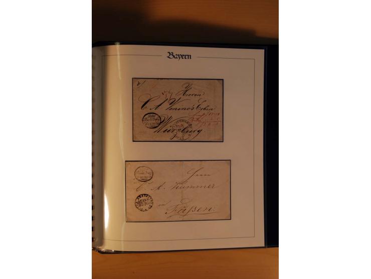 1569/1840 (ca.), fünfbändige postgeschichtliche Sammlung mit vielen seltenen Belegen, dabei gute 'adelige' Stempel wie z. B. 