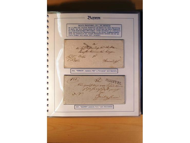 1569/1840 (ca.), fünfbändige postgeschichtliche Sammlung mit vielen seltenen Belegen, dabei gute 'adelige' Stempel wie z. B. 