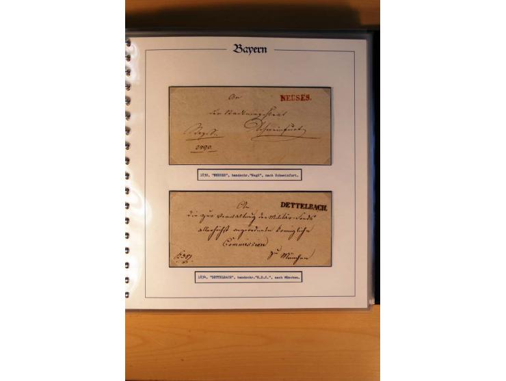 1569/1840 (ca.), fünfbändige postgeschichtliche Sammlung mit vielen seltenen Belegen, dabei gute 'adelige' Stempel wie z. B. 