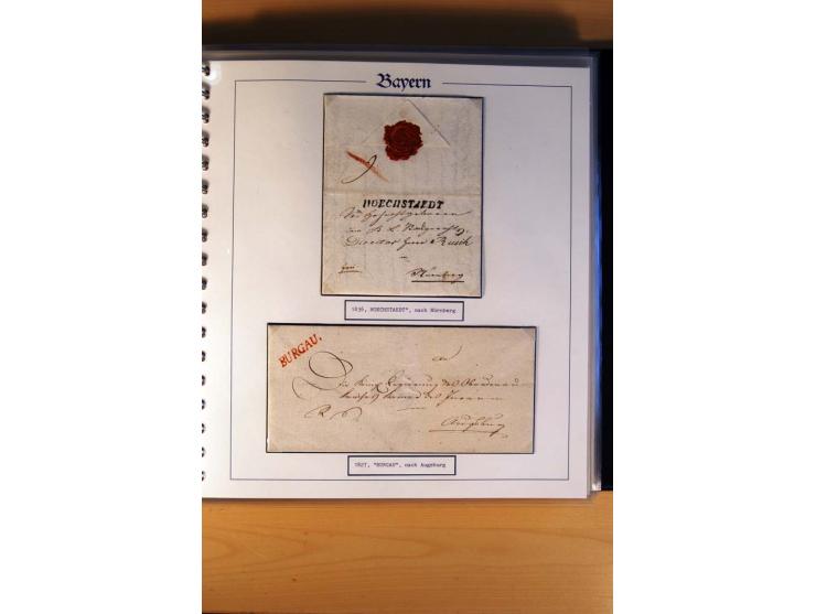 1569/1840 (ca.), fünfbändige postgeschichtliche Sammlung mit vielen seltenen Belegen, dabei gute 'adelige' Stempel wie z. B. 