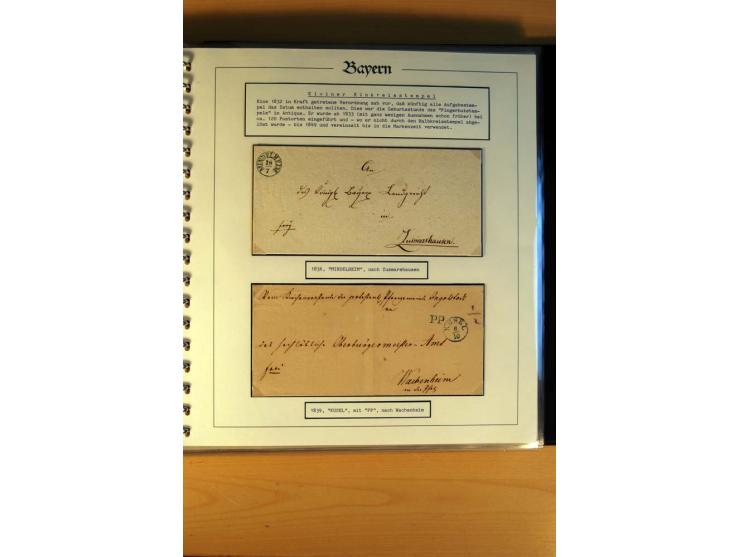 1569/1840 (ca.), fünfbändige postgeschichtliche Sammlung mit vielen seltenen Belegen, dabei gute 'adelige' Stempel wie z. B. 