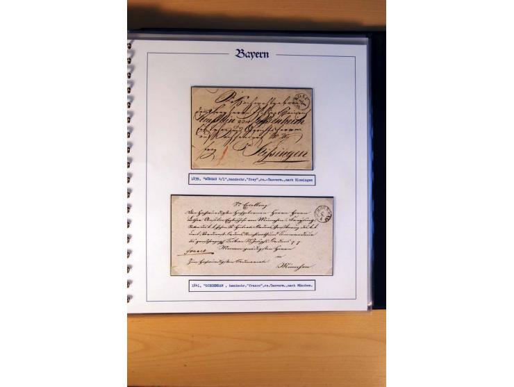 1569/1840 (ca.), fünfbändige postgeschichtliche Sammlung mit vielen seltenen Belegen, dabei gute 'adelige' Stempel wie z. B. 