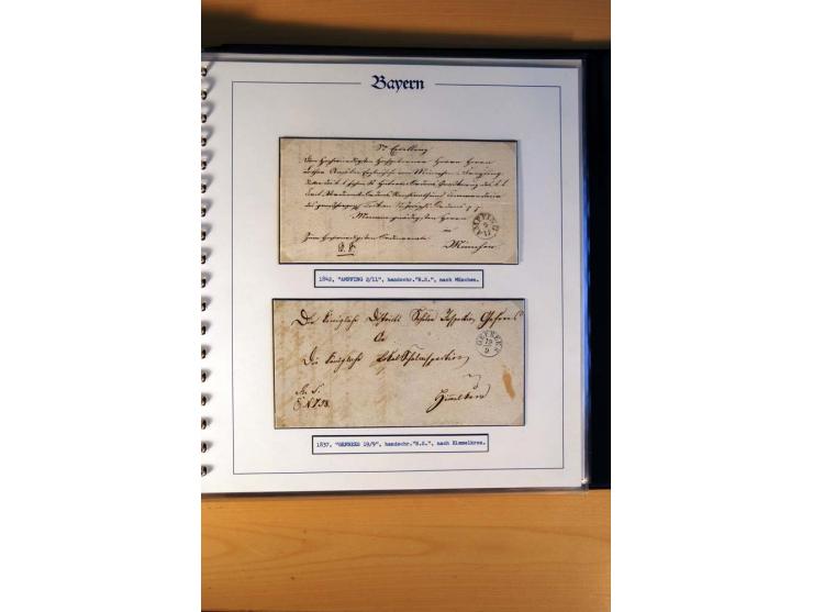 1569/1840 (ca.), fünfbändige postgeschichtliche Sammlung mit vielen seltenen Belegen, dabei gute 'adelige' Stempel wie z. B. 