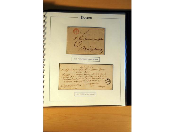 1569/1840 (ca.), fünfbändige postgeschichtliche Sammlung mit vielen seltenen Belegen, dabei gute 'adelige' Stempel wie z. B. 