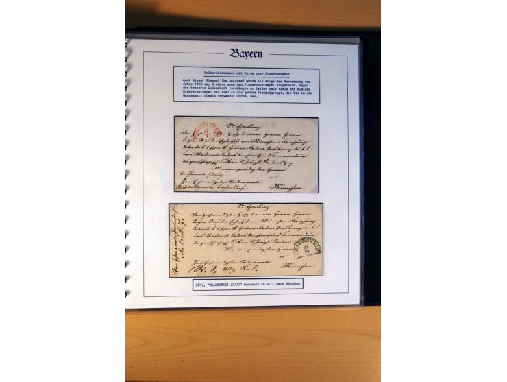1569/1840 (ca.), fünfbändige postgeschichtliche Sammlung mit vielen seltenen Belegen, dabei gute 'adelige' Stempel wie z. B. 