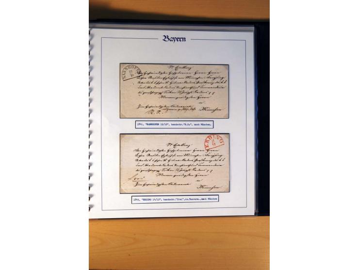 1569/1840 (ca.), fünfbändige postgeschichtliche Sammlung mit vielen seltenen Belegen, dabei gute 'adelige' Stempel wie z. B. 