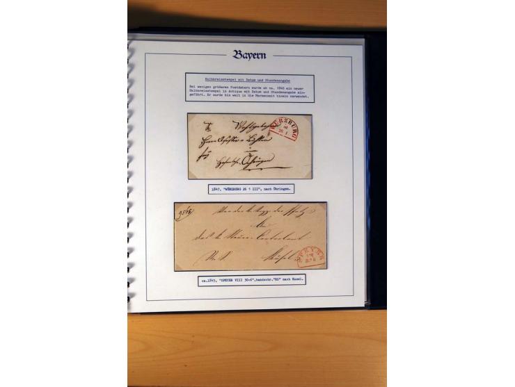 1569/1840 (ca.), fünfbändige postgeschichtliche Sammlung mit vielen seltenen Belegen, dabei gute 'adelige' Stempel wie z. B. 