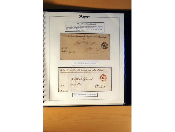 1569/1840 (ca.), fünfbändige postgeschichtliche Sammlung mit vielen seltenen Belegen, dabei gute 'adelige' Stempel wie z. B. 