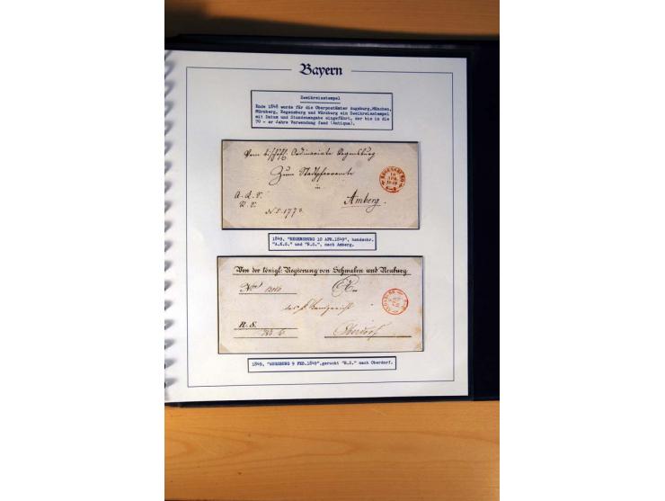 1569/1840 (ca.), fünfbändige postgeschichtliche Sammlung mit vielen seltenen Belegen, dabei gute 'adelige' Stempel wie z. B. 