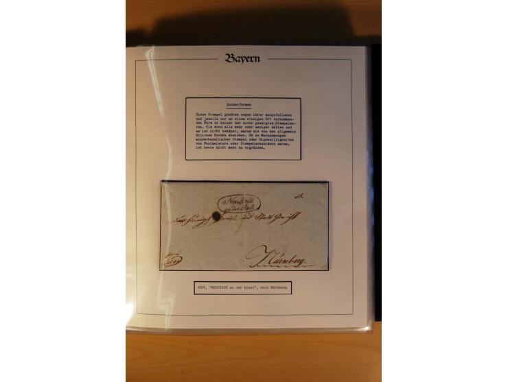 1569/1840 (ca.), fünfbändige postgeschichtliche Sammlung mit vielen seltenen Belegen, dabei gute 'adelige' Stempel wie z. B. 