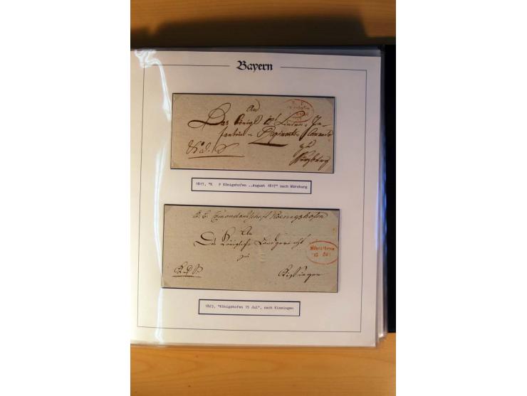 1569/1840 (ca.), fünfbändige postgeschichtliche Sammlung mit vielen seltenen Belegen, dabei gute 'adelige' Stempel wie z. B. 