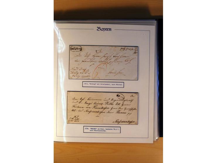 1569/1840 (ca.), fünfbändige postgeschichtliche Sammlung mit vielen seltenen Belegen, dabei gute 'adelige' Stempel wie z. B. 