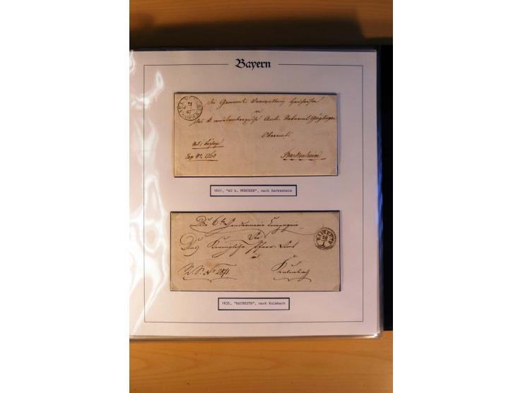1569/1840 (ca.), fünfbändige postgeschichtliche Sammlung mit vielen seltenen Belegen, dabei gute 'adelige' Stempel wie z. B. 