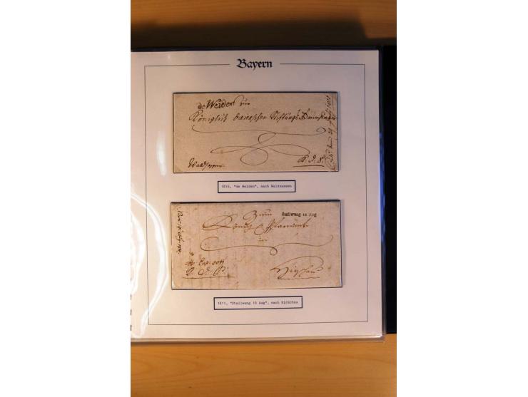 1569/1840 (ca.), fünfbändige postgeschichtliche Sammlung mit vielen seltenen Belegen, dabei gute 'adelige' Stempel wie z. B. 