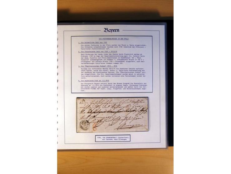 1569/1840 (ca.), fünfbändige postgeschichtliche Sammlung mit vielen seltenen Belegen, dabei gute 'adelige' Stempel wie z. B. 