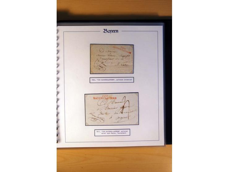 1569/1840 (ca.), fünfbändige postgeschichtliche Sammlung mit vielen seltenen Belegen, dabei gute 'adelige' Stempel wie z. B. 