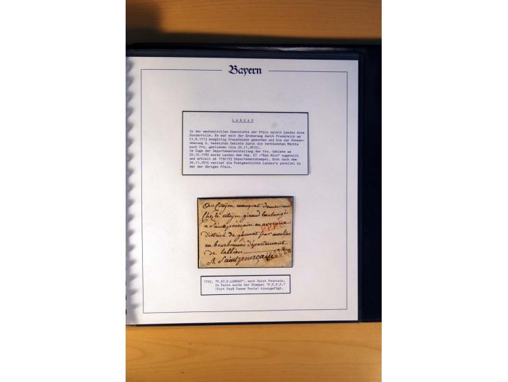 1569/1840 (ca.), fünfbändige postgeschichtliche Sammlung mit vielen seltenen Belegen, dabei gute 'adelige' Stempel wie z. B. 