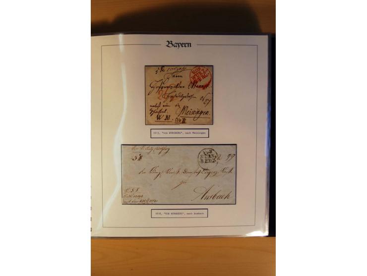 1569/1840 (ca.), fünfbändige postgeschichtliche Sammlung mit vielen seltenen Belegen, dabei gute 'adelige' Stempel wie z. B. 
