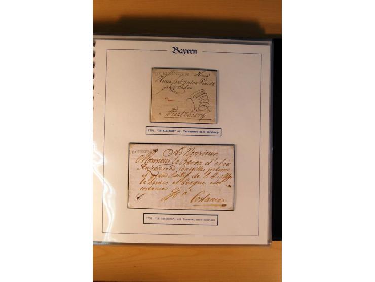 1569/1840 (ca.), fünfbändige postgeschichtliche Sammlung mit vielen seltenen Belegen, dabei gute 'adelige' Stempel wie z. B. 