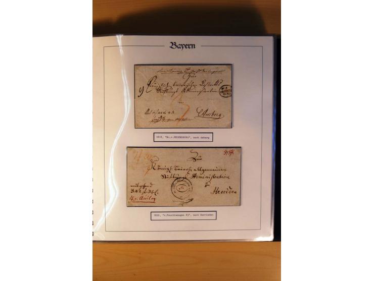 1569/1840 (ca.), fünfbändige postgeschichtliche Sammlung mit vielen seltenen Belegen, dabei gute 'adelige' Stempel wie z. B. 