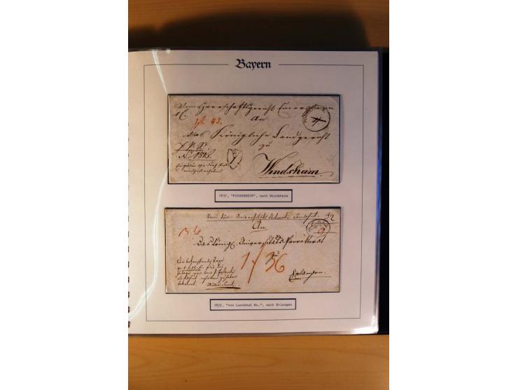 1569/1840 (ca.), fünfbändige postgeschichtliche Sammlung mit vielen seltenen Belegen, dabei gute 'adelige' Stempel wie z. B. 